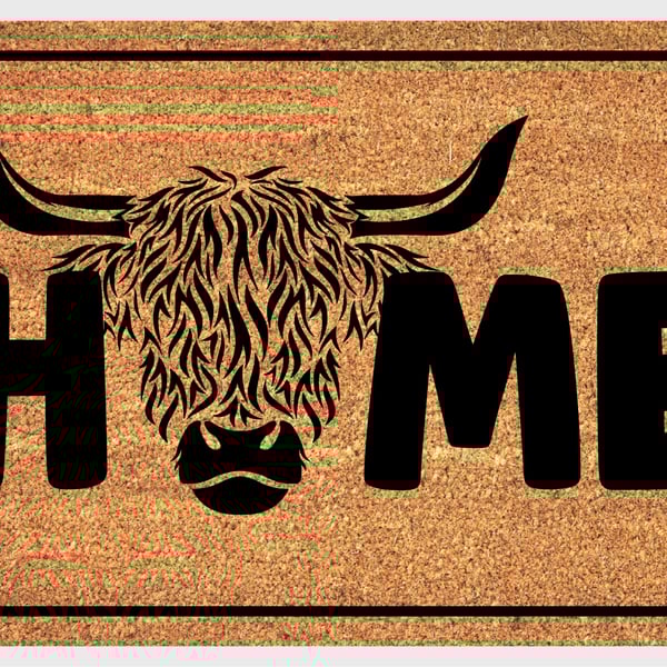 Highland Cow Home Door Mat No.2 - Highland Cow Welcome Mat - 3 Sizes