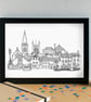 Maryport Cumbria Skyline Art Print - Image 3