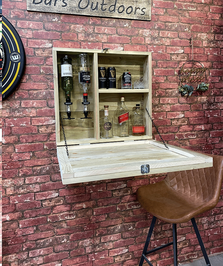 Compact Wall Bar or drinks display cabinet for in and outdoor use