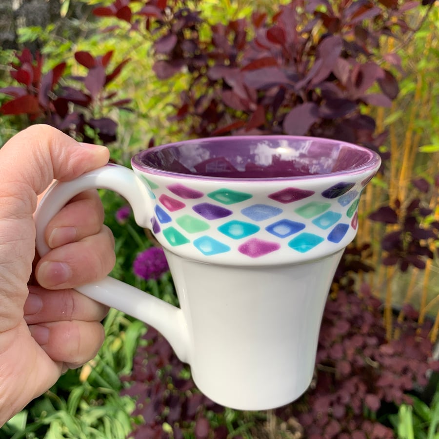 Seconds Sunday SALE Hand Painted Fluted Mug