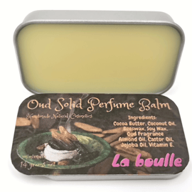 Oud Solid Natural Perfume Balm. For sensitive skin. Handmade natural cosmetics. 