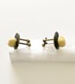 Faux Taxidermy Crow Raven Bird Skull Bronze Cufflinks - Image 4