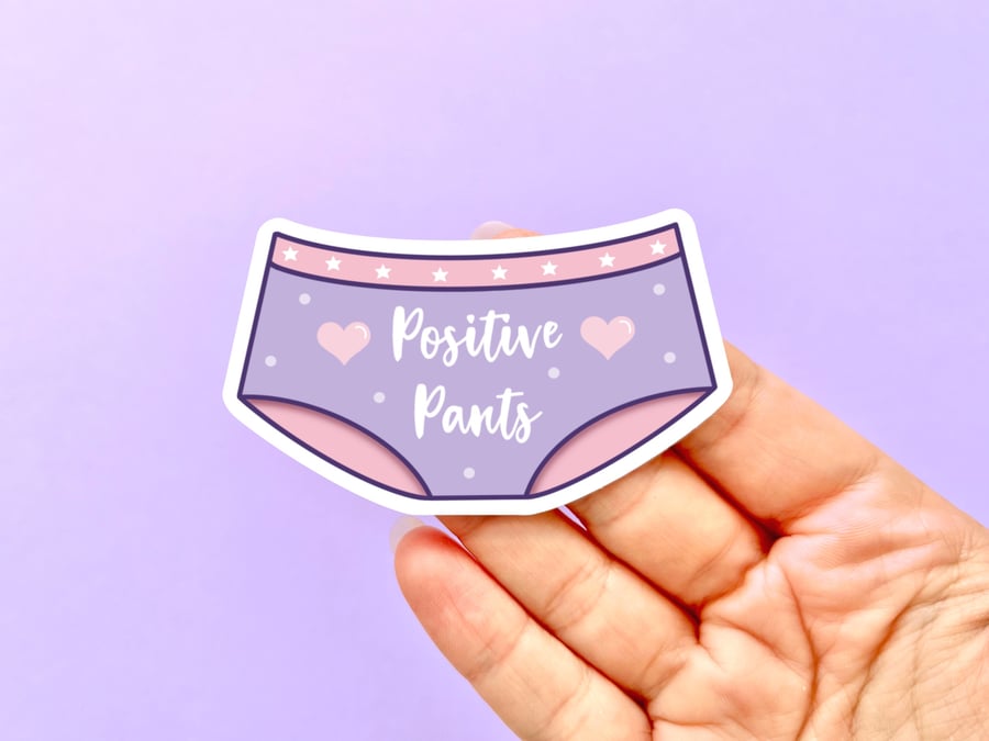 Positive Pants Vinyl Sticker, Waterproof Die Cu... - Folksy