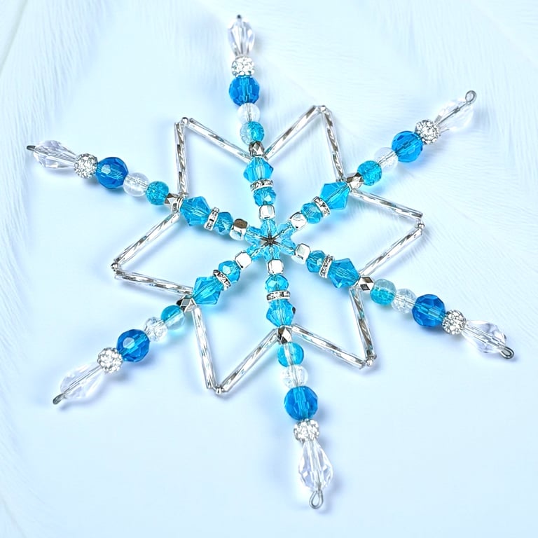  Snowflake Christmas Decoration-Suncatcher 14cm 