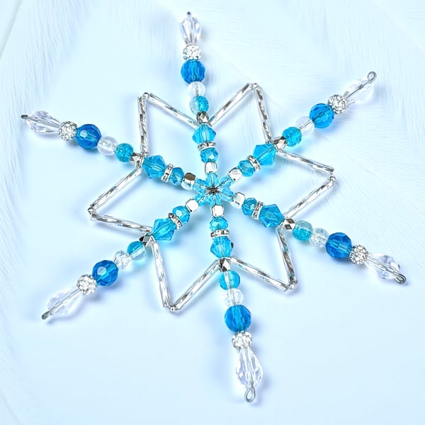  Snowflake Christmas Decoration-Suncatcher 14cm 