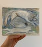 Wolf And Snowy Hare Painting - Image 2
