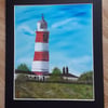 Original Norfolk Lighthouse Oil Painting 