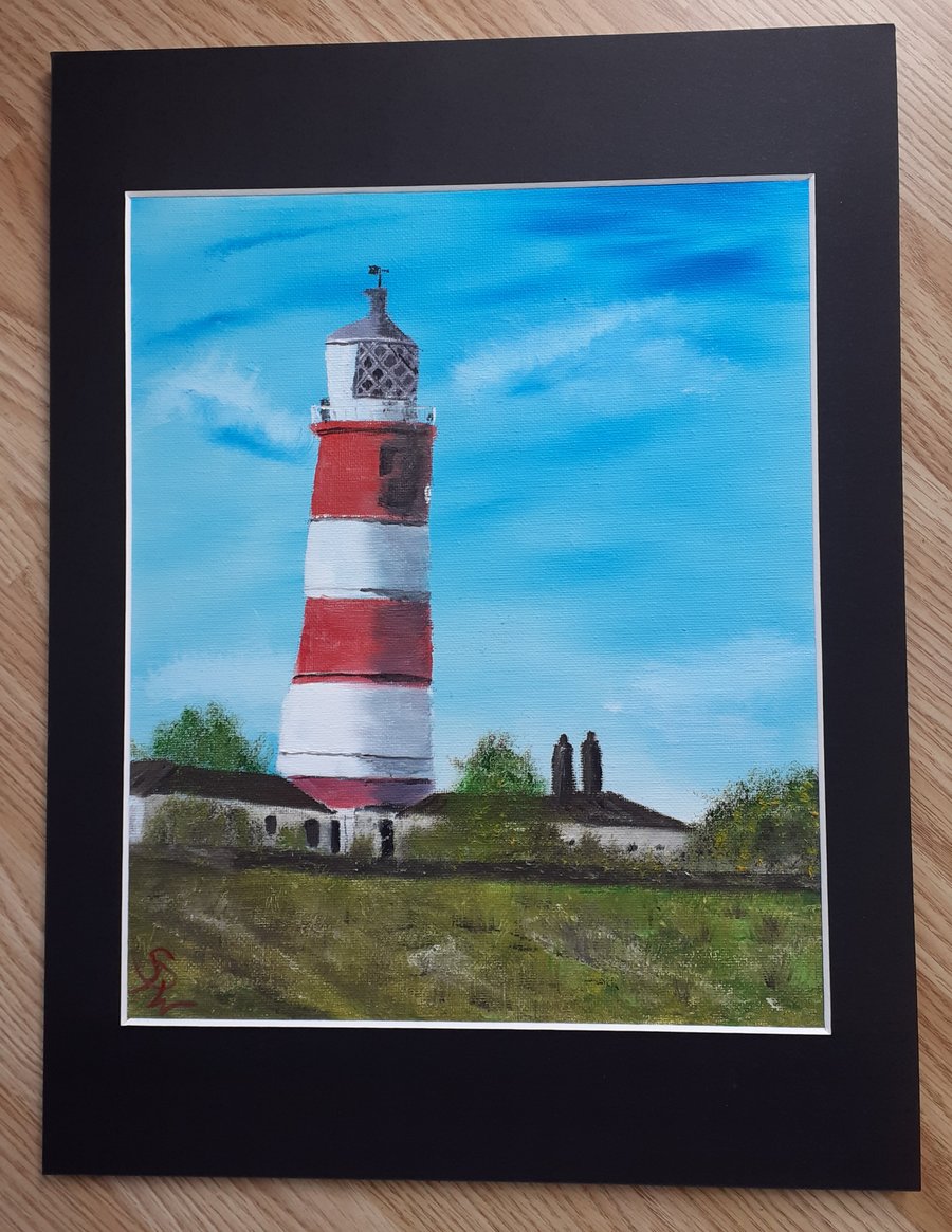 Original Norfolk Lighthouse Oil Painting 