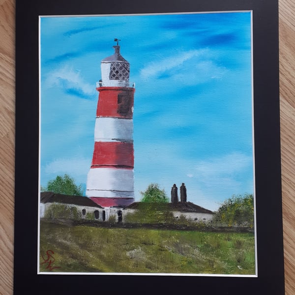 Original Norfolk Lighthouse Oil Painting 