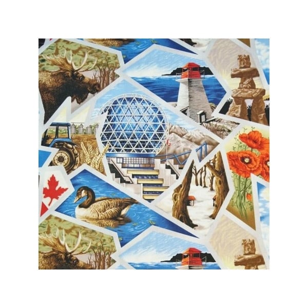 Fat Quarter Canadian Scenes Cotton Quilting Fabric - Gordon Fabrics