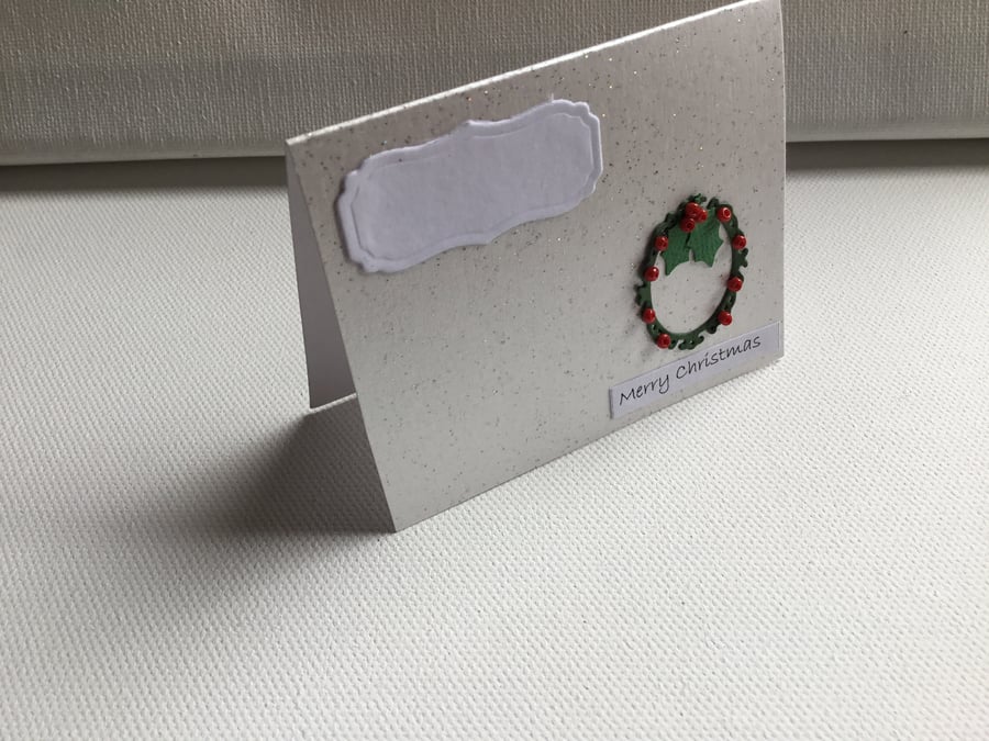 Set of 6 Place cards. Christmas table place setting. Christmas wreath. CC589