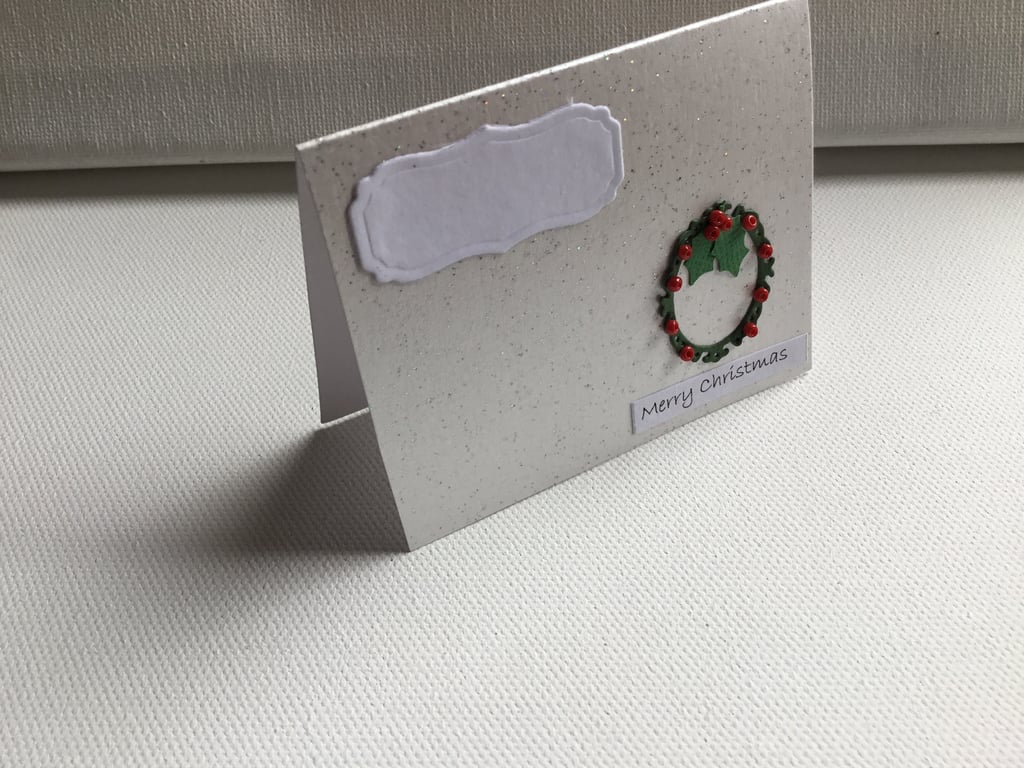 Set of 4 place cards. Christmas table place setting. Christmas wreath. CC589