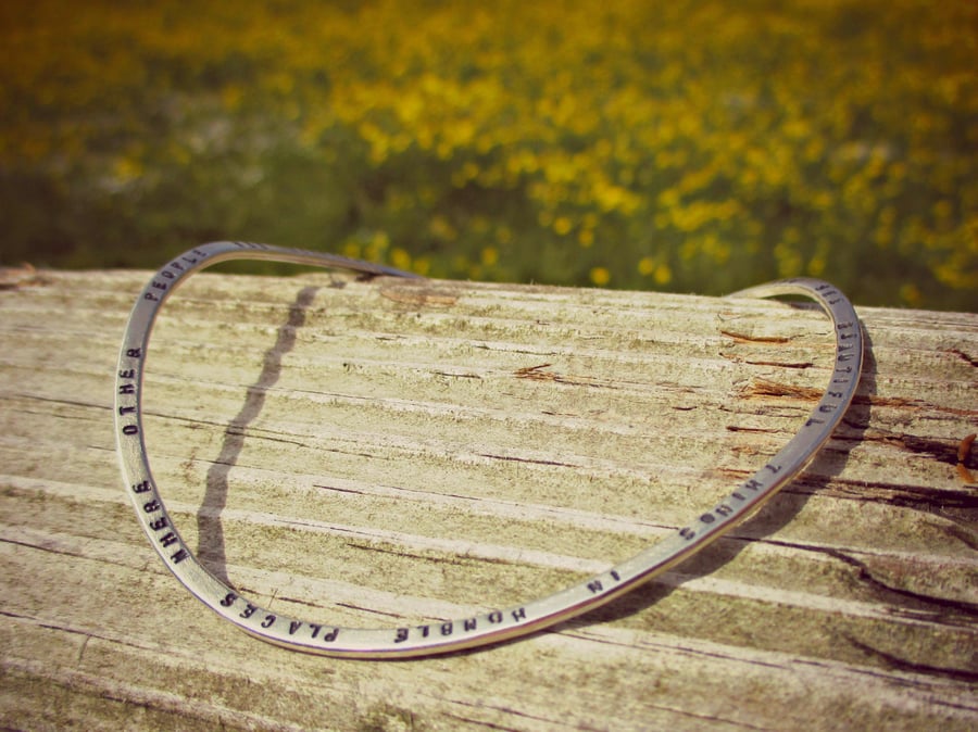 SALVADOR - fantastically wonky and beautifully crooked word bangle, personalised