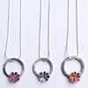 Silver spring flowers necklace - red