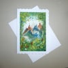 original hand painted landscape watercolour greetings card ( ref FA427 A4 )