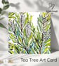 Tea Tree - Art Card - Square - Blank - Original Watercolour Design - Envelope - Image 6