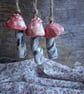 ceramic hanging mushroom red small - Image 3