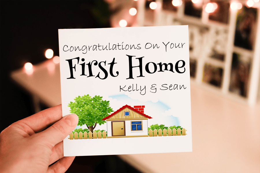 First Home Card, Personalised Card for New Home, Congratulations Card