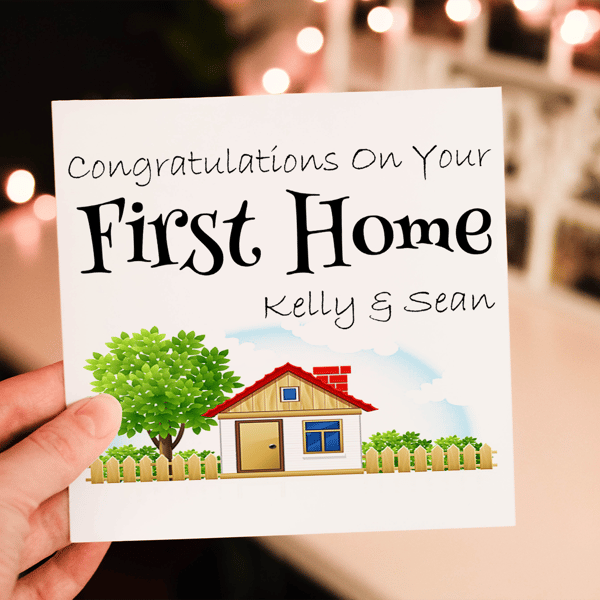 First Home Card, Personalised Card for New Home, Congratulations Card