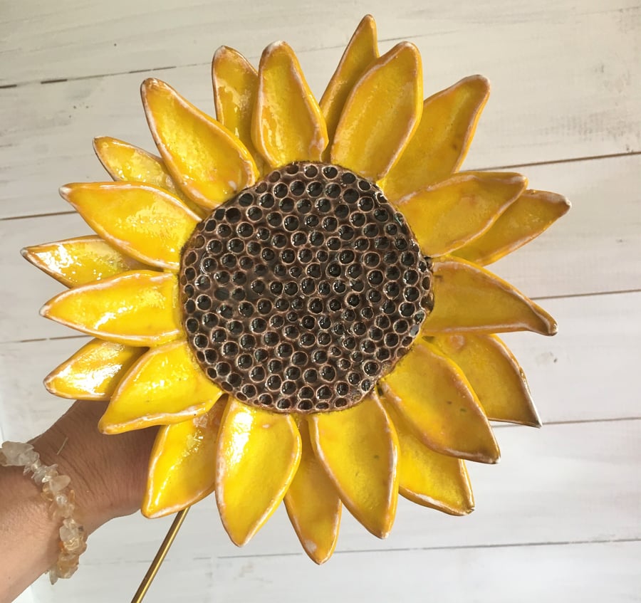 Ceramic Sunflower - garden and flower lovers gift