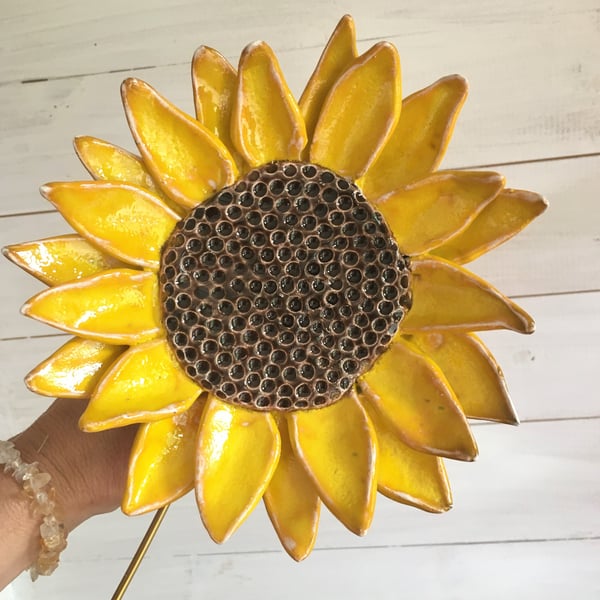 Ceramic Sunflower - garden and flower lovers gift
