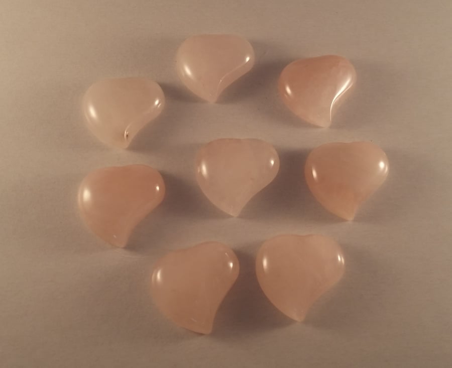 Rose Quartz 25mm Heart Shaped Gemstone Cabochon