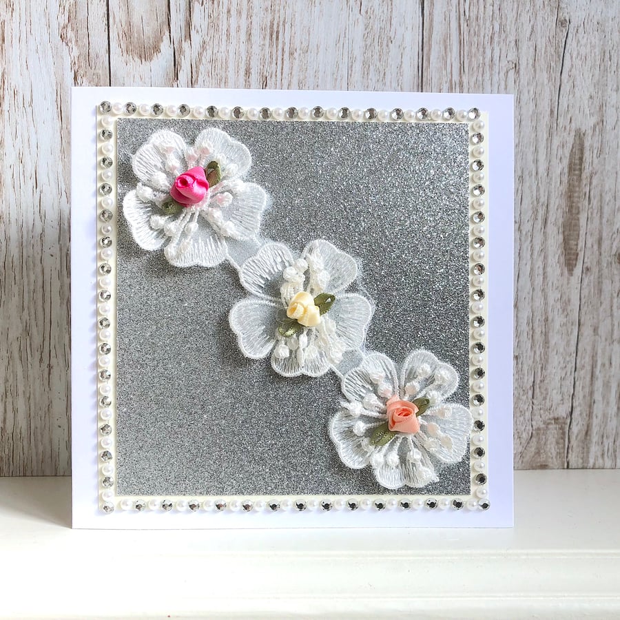 Birthday card - handmade floral birthday card