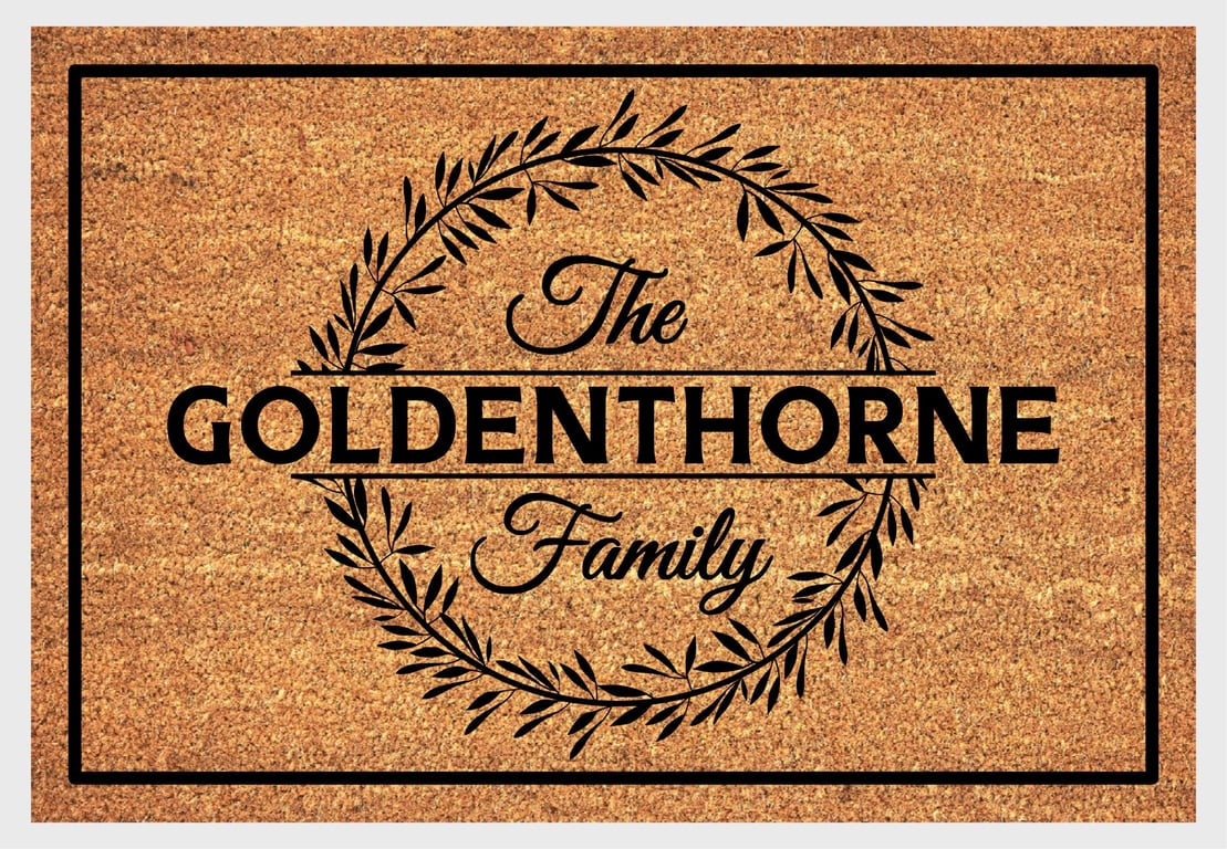 Personalised Surname Door Mat - Customised Family Name Welcome Mat - 3 Sizes