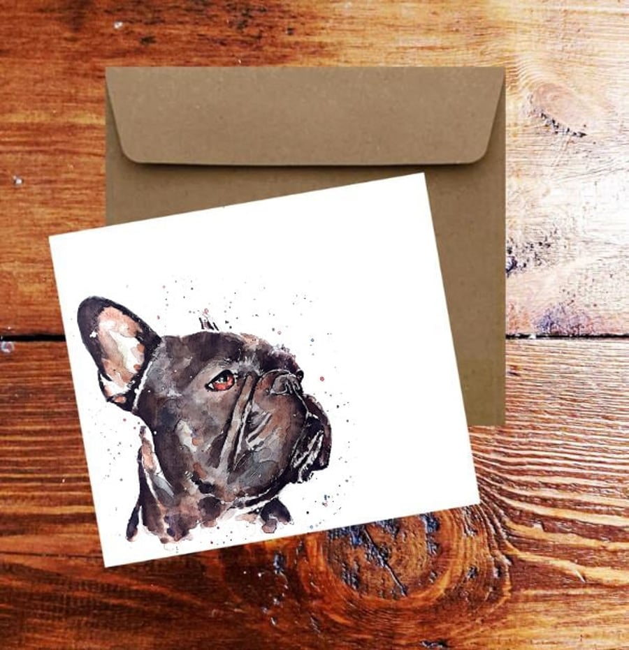 French Bulldog Greeting Card.French Bulldog card, French Bulldog Greeting card, 