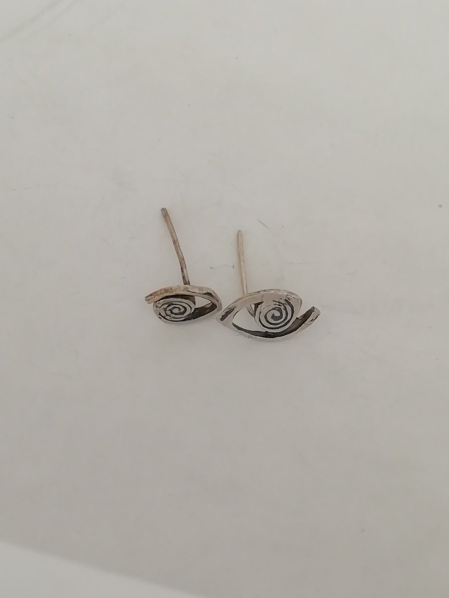 Sterling Silver Textured Stud Earrings