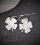 Shamrock earrings in textured sterling silver - Image 4