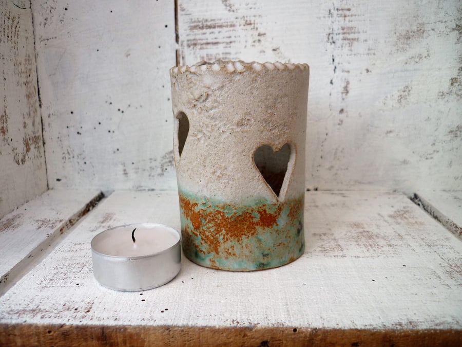 Ceramic Tea light holder, handmade one off design