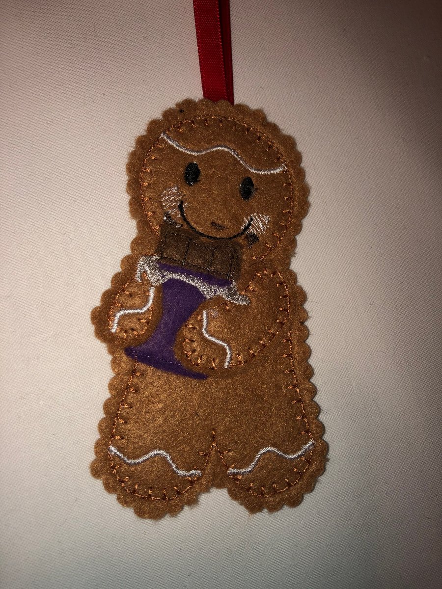 Chocolate Eating Gingerbread Decoration