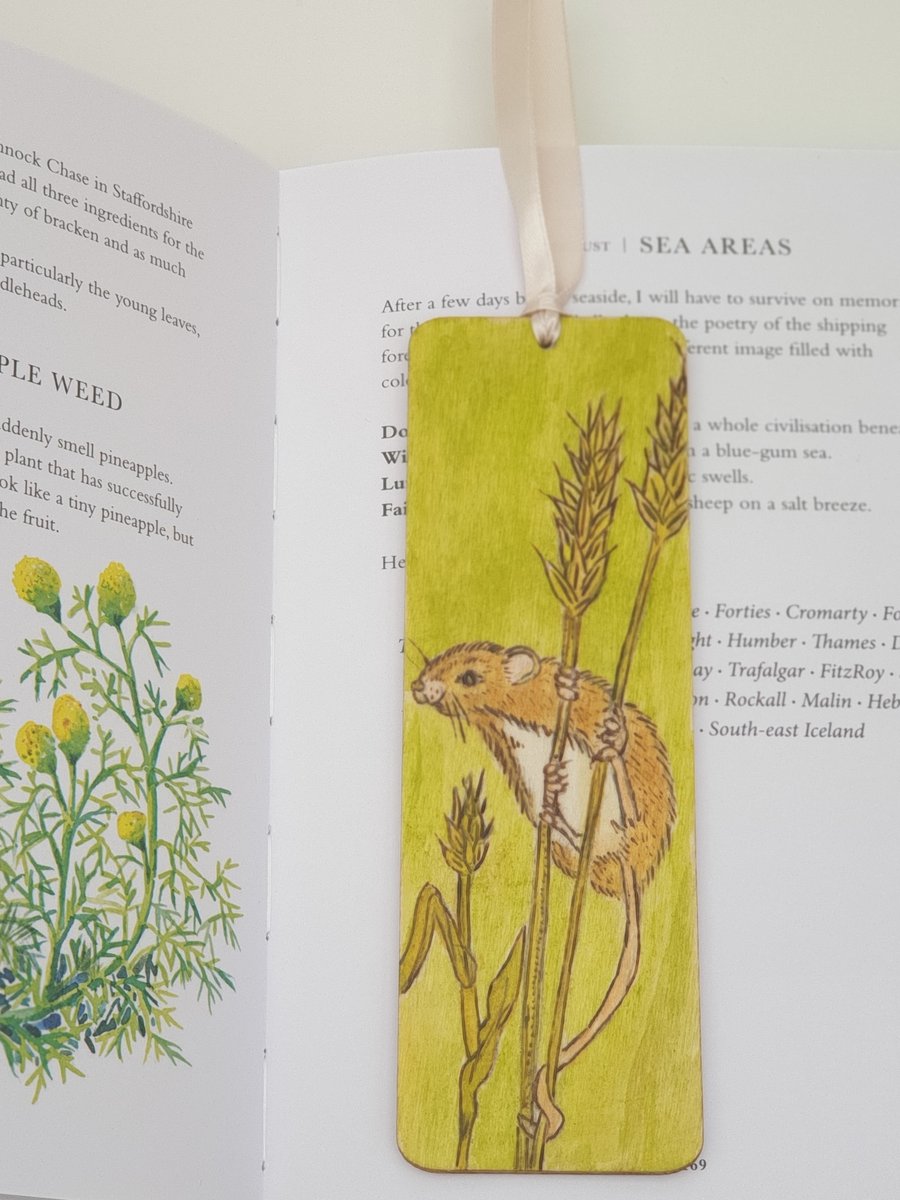 Harvest mouse bookmark, wooden animal bookmark, pyrography gift 