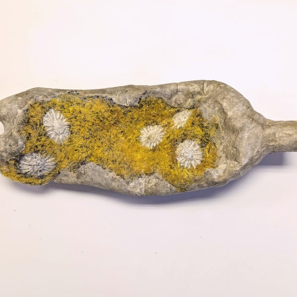 Message in a Bottle - sculpture from recycled materials (standard yellow)