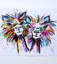Anniversary, wedding, engagement, love, couple. Alpaca Couple. Llama painting - Image 4