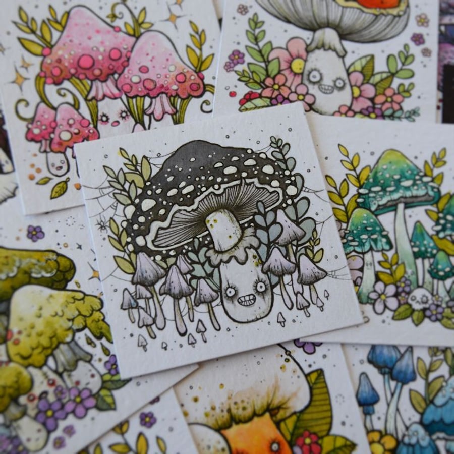 mushroom month - day 14 - original twinchie illustration