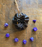 Brown leather drawstring dice bag - coin pouch - Image 1