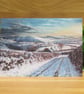 Snowy Welsh Winter Landscape Christmas & Seasonal Card- Original Art Design- 5x7 - Image 2