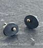 Gold dot studs, oxidised oval studs, pebble studs, Stone Age studs, oval studs,  - Image 1