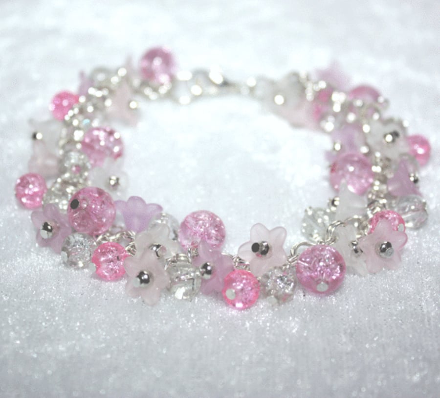 Pretty in Pink Flower Bracelet