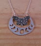 Sterling Silver Moon Moth Necklace (SKU060525)