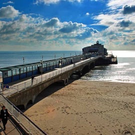 Bournemouth Pier And Beach Dorset England UK 18"X12" Print