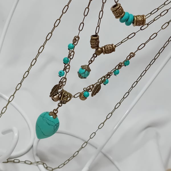 Turquoise Bohemian Style Necklace