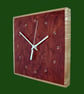 Square Wooden Wall Clock, handmade in Burr Madrona, Sycamore and Old Ebony. - Image 4