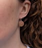 Copper Bark Pattern Disc Earrings - JBJ1088 - Image 4