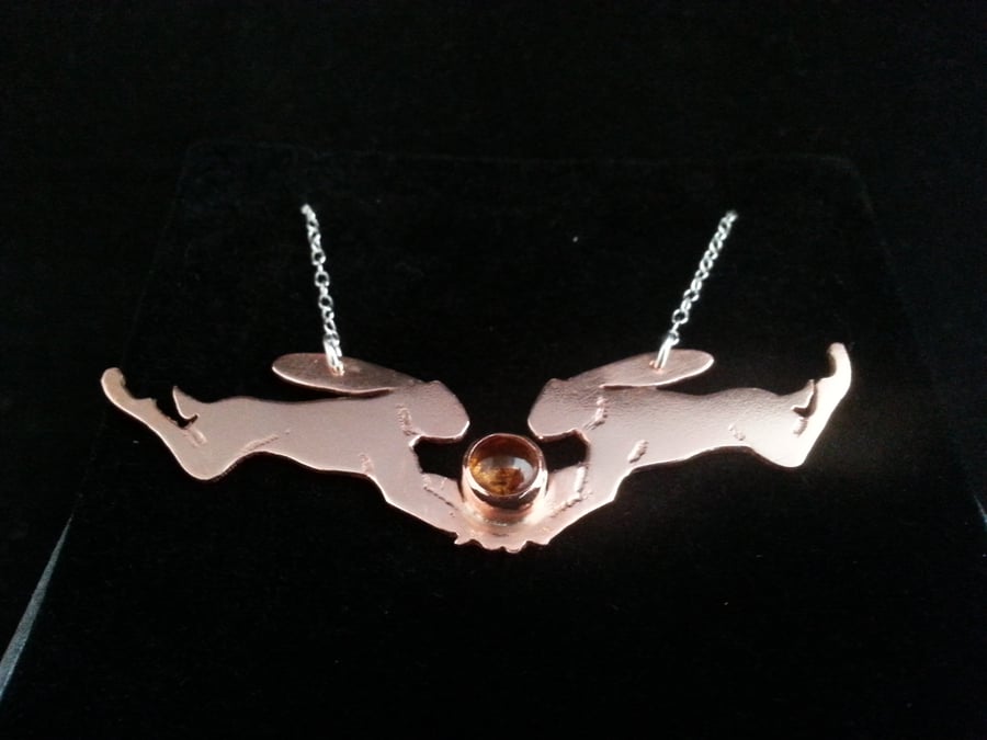 Hares and graces copper and amber necklace