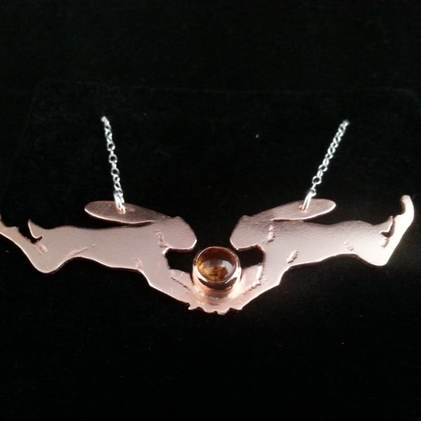 Hares and graces copper and amber necklace