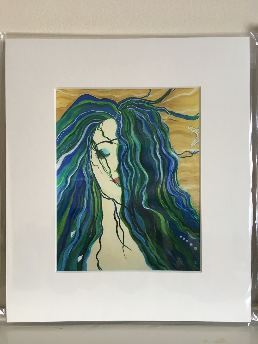Dreaming under the Sea. Mounted print from my original painting