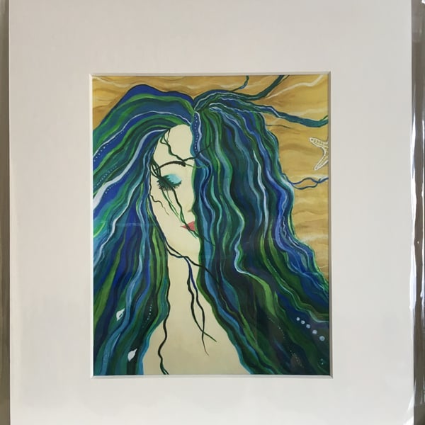 Dreaming under the Sea. Mounted print from my original painting